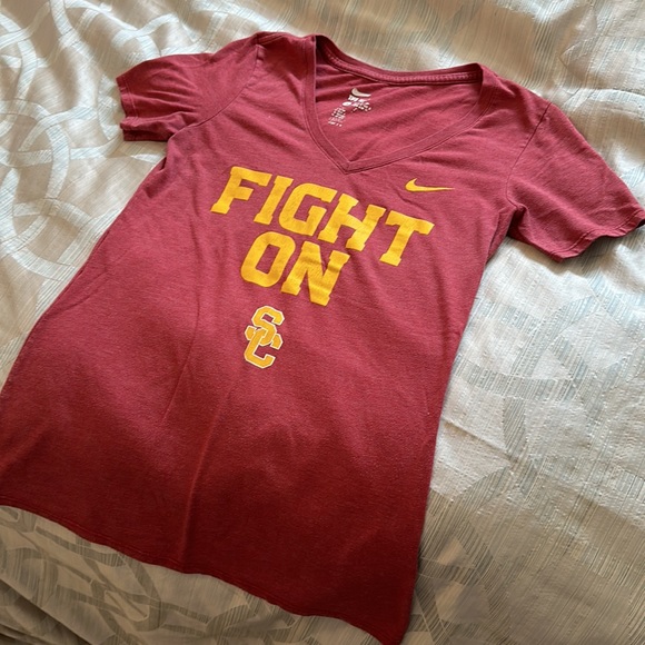 USC Nike Fight On! V Women’s fitted v-neck t-shirt - Picture 3 of 5